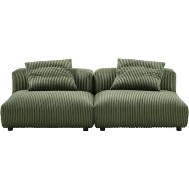 Solace 2-Piece Modular Corduroy Upholstered Sofa In Fern