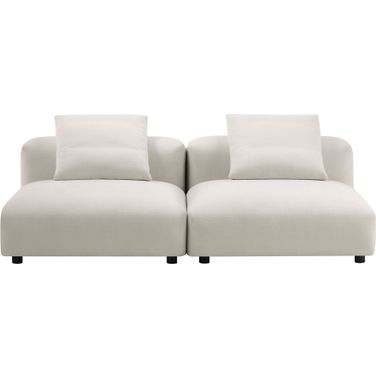 Solace 2-Piece Modular Upholstered Fabric Sofa In Salt