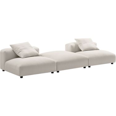 Solace 3-Piece Modular Upholstered Fabric Sectional Sofa In Salt