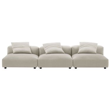 Solace 3-Piece Modular Upholstered Fabric Sofa In Linen