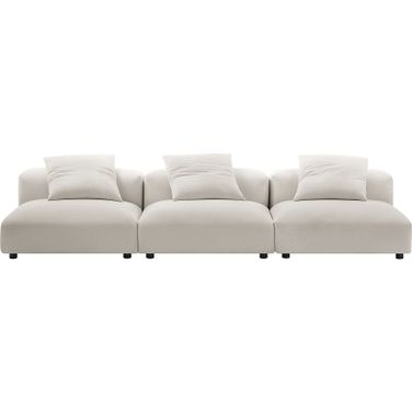Solace 3-Piece Modular Upholstered Fabric Sofa In Salt