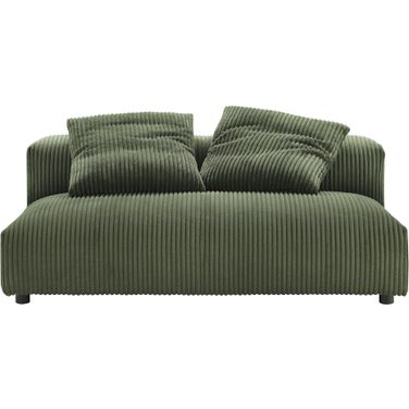 Solace Modular Corduroy Upholstered Armless Loveseat In Fern