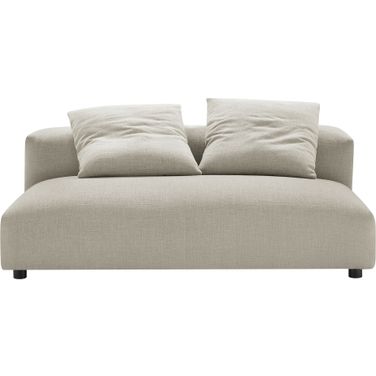 Solace Modular Upholstered Fabric Armless Loveseat In Linen