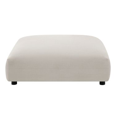 Solace Modular Upholstered Fabric Ottoman In Salt