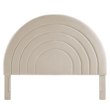 Solana Arched Performance Velvet King Headboard In Almond
