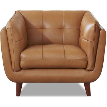 Solana Leather Chair In Cinnamon Brown