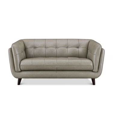 Solana Leather Loveseat In Chico Slate