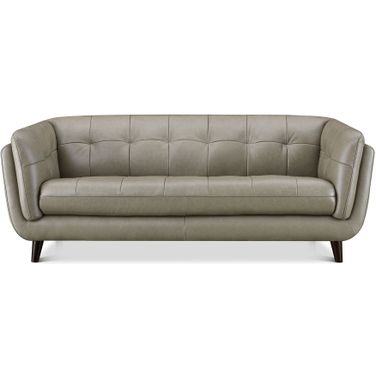 Solana Leather Sofa In Chico Slate