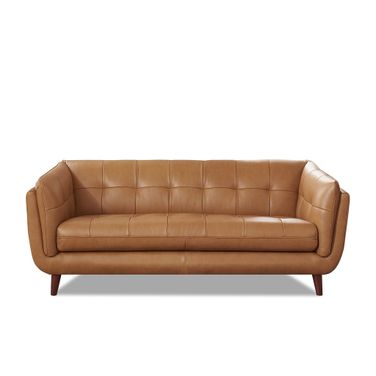 Solana Leather Sofa In Cinnamon Brown