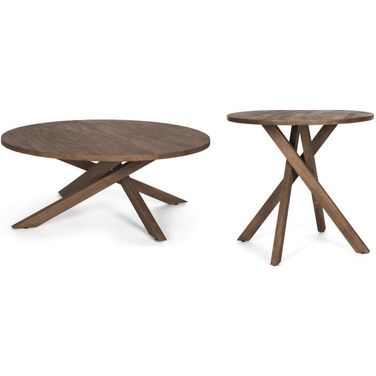 Solana Occasional Table Set In Medium Brown