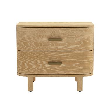 Solara 30 Inch Solid Wood 2-Drawer Nightstand In Natural Oak