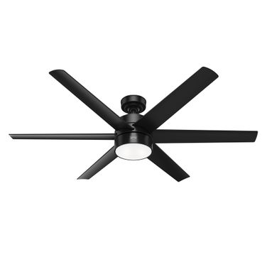 Solaria 60 Inch Energy Star Damp Rated Ceiling Fan with LED Light Kit and Wall Control In Matte Black