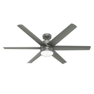 Solaria 60 Inch Energy Star Damp Rated Ceiling Fan with LED Light Kit and Wall Control In Matte Silver