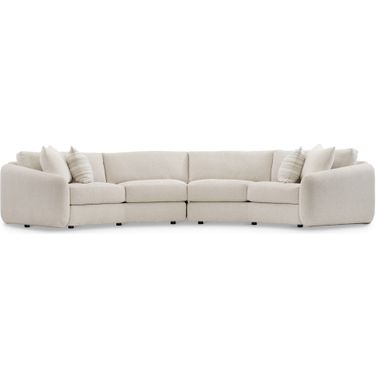 Soleil 2-Piece Fabric Sectional In Beige