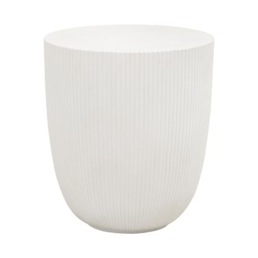 Soleil Fluted End Table In Ivory