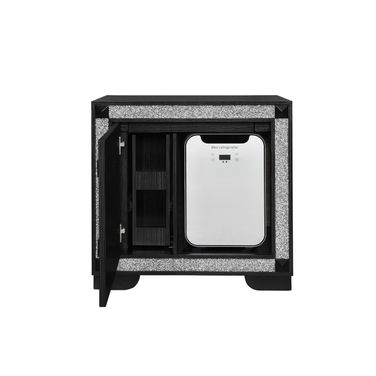 Soleil Nightstand with Cooler and Speaker In Charcoal