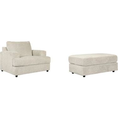Soletren Chair and Ottoman In Stone