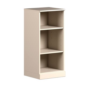 Solid Wood 16.5" Modular Cabinet With Adjustable Shelves In Beige