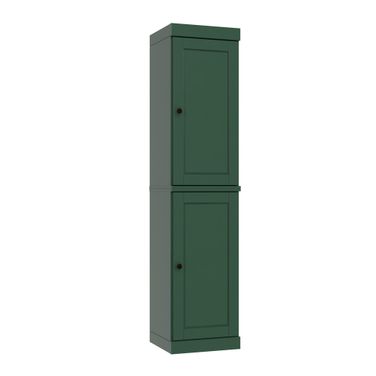 Solid Wood 16.5" Pantry Cabinet With Raised Panel Doors And Adjustable Shelves In Green