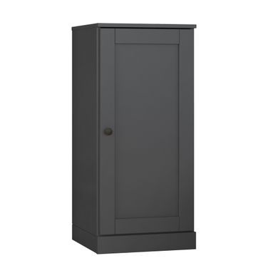 Solid Wood 3-Shelf Bookcase With Shaker Door And Adjustable Shelves In Gray