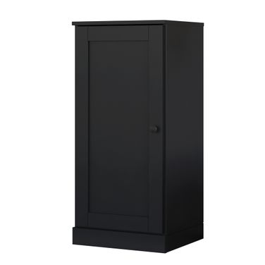 Solid Wood 3-Shelf Bookcase With Shaker Door And Adjustable Shelves In Java
