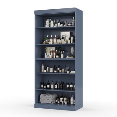 Solid Wood 32" Bathroom Storage Cabinet With Adjustable Shelves In Antique Blue