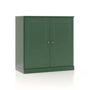 Solid Wood 32" Bathroom Storage Cabinet With Doors And Adjustable Shelves In Green