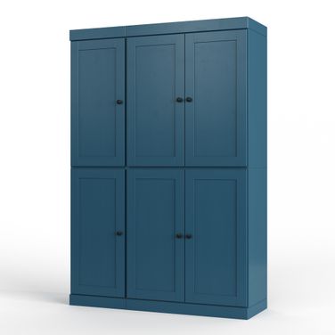 Solid Wood 48.5" Pantry Cabinet With Shaker Doors And 2-Drawers In Black