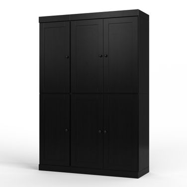 Solid Wood 48.5" Pantry Cabinet With Shaker Doors And 2-Drawers In Java