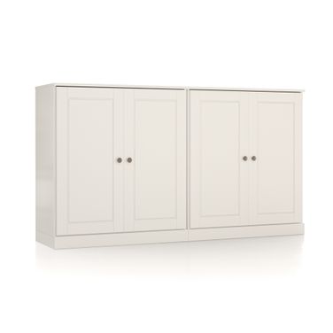 Solid Wood 64" Sideboard With Raised Panel Doors And 4-Drawers In White