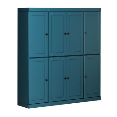 Solid Wood 65" Pantry Cabinet With Shaker Doors And Adjustable Shelves In Black