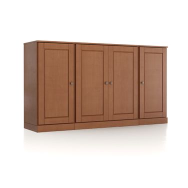 Solid Wood 65" Sideboard With Raised Panel Doors And 2-Drawers In Mocha