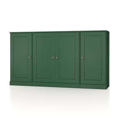 Solid Wood 65" Sideboard With Raised Panel Doors And And Adjustable Shelves In Green