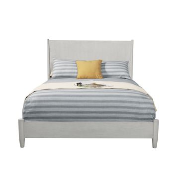 Solid Wood California King Bed Frame In Gray