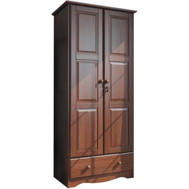 Solid Wood Flexible Wardrobe In Mocha