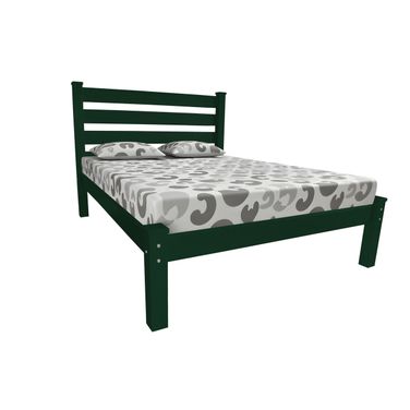 Solid Wood Full Bed Frame In Dark Green