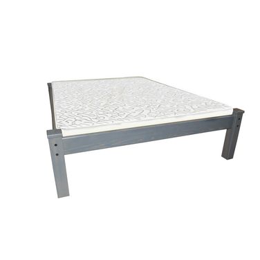 Solid Wood Full Bed Frame In Gray