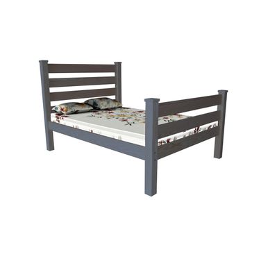 Solid Wood Full Bed Frame In Gray