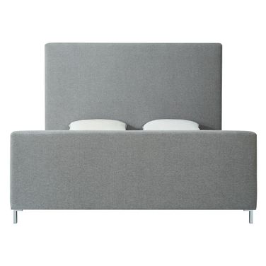 Solid Wood King Upholstered Linen Bed In Gray