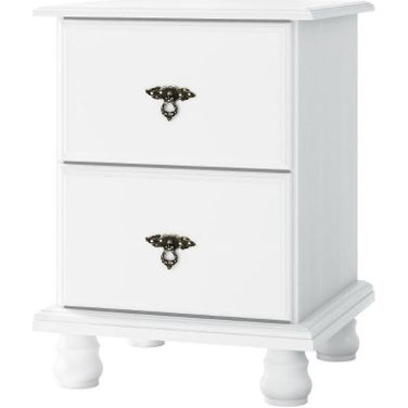Solid Wood Kyle 2-Drawer Nightstand In White