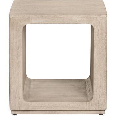 Solid Wood Square End Table In Tan
