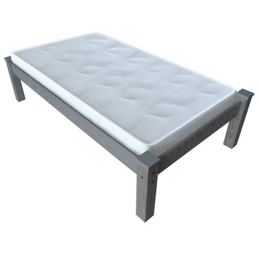 Solid Wood Twin Bed Frame In Gray