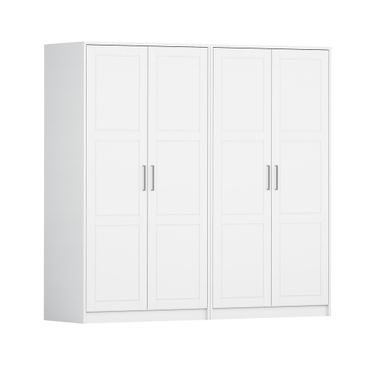 Urban 4-Door Wardrobe with Raised Panel Doors In White