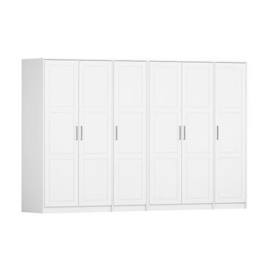 Urban 6-Door Wardrobe with Raised Panel Doors In White