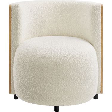 Solis Boucle Accent Chair In Natural and Ivory