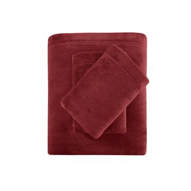 Soloft Plush Micro Plush Sheet Set In Burgundy