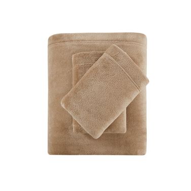 Soloft Plush Micro Plush Sheet Set In Taupe