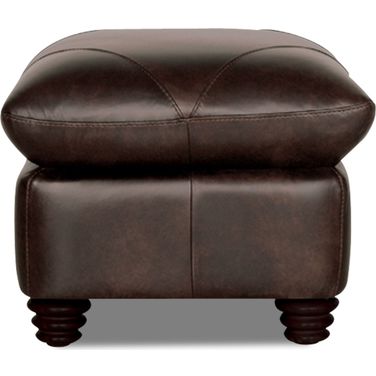 Solomon Italian Leather Ottoman (Choca)
