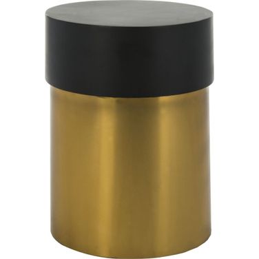 Solstice Black/Gold Round Side Table