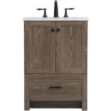 Soma 24 Inch Single Bathroom Vanity In Weathered Oak
